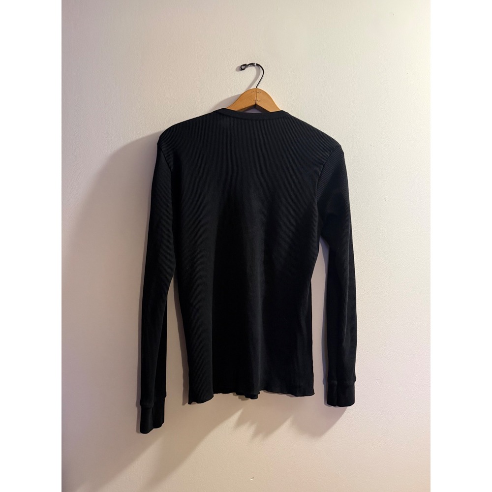 Famous Stars and Straps Mens Black Thermal Long Sleeve Skull Rose Y2K Shirt M - Picture 2 of 7
